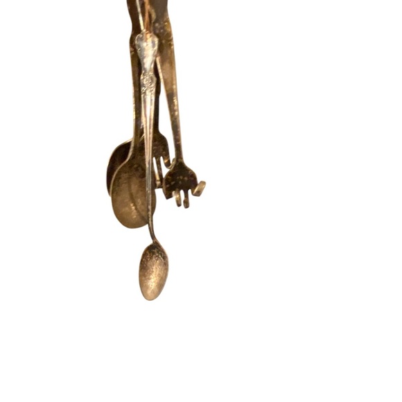 Cooper t pot with windchimes made of silverware Vintage - Picture 3 of 3